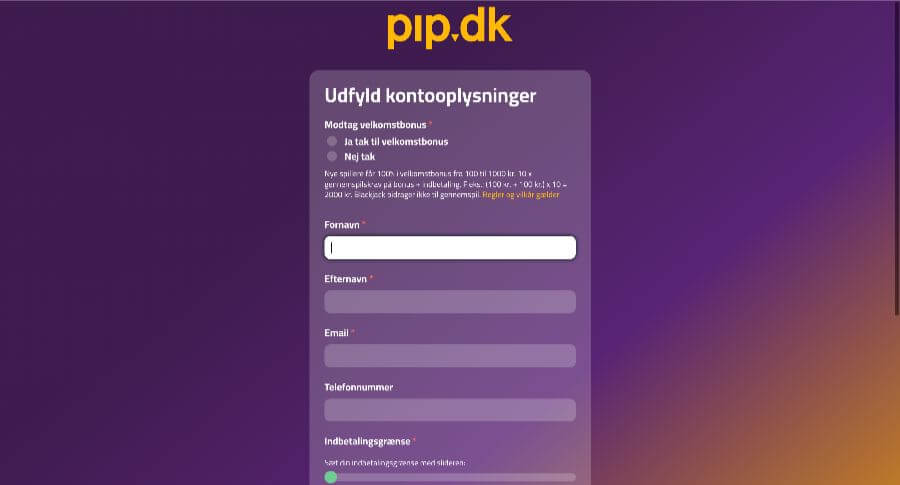 Pip.dk oprettelse
