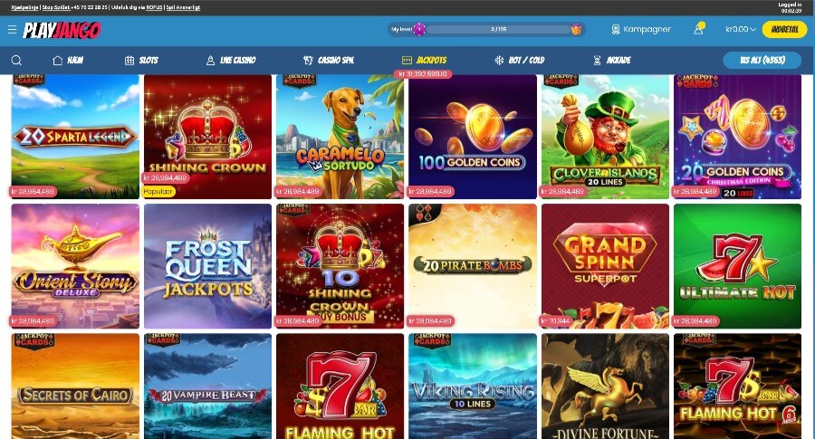 Play Jango jackpotspil