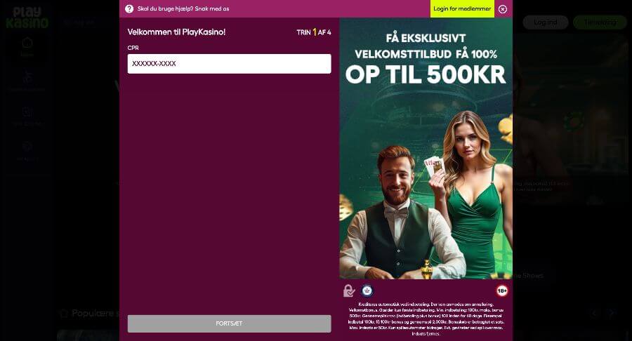 PlayKasino oprettelse