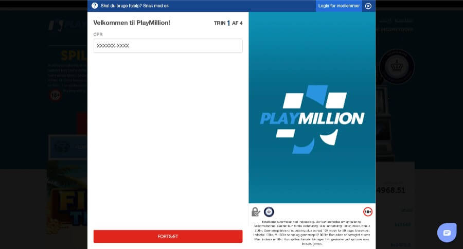 PlayMillion oprettelse