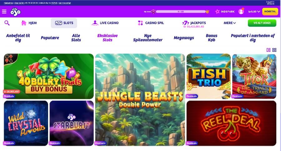 PlayOJO eksklusive spil