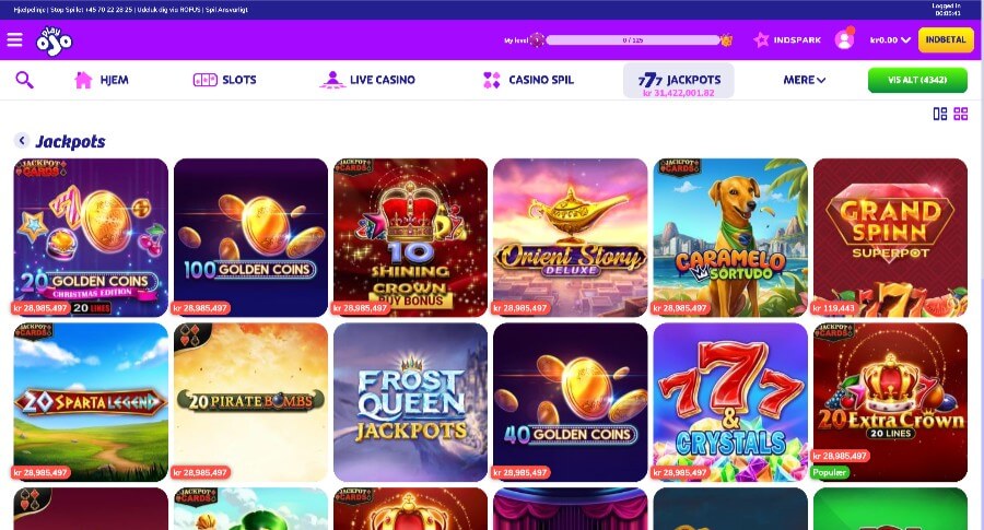 PlayOJO jackpotspil