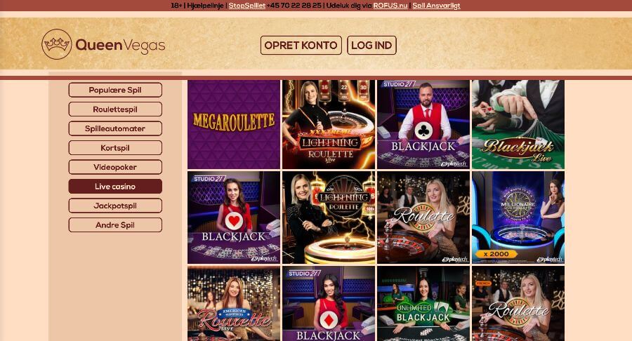 Queen Vegas live casino