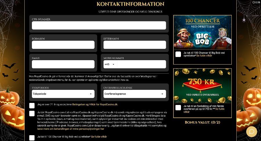 Royal Casino oprettelse