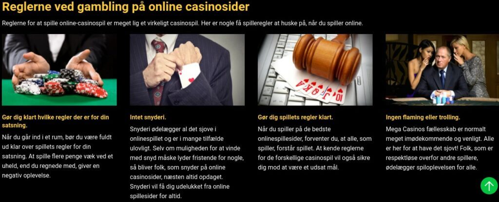 Læs om reglerne ved gambling på online casinosider