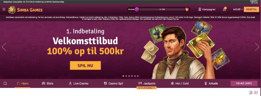 Simba Games velkomstbonus