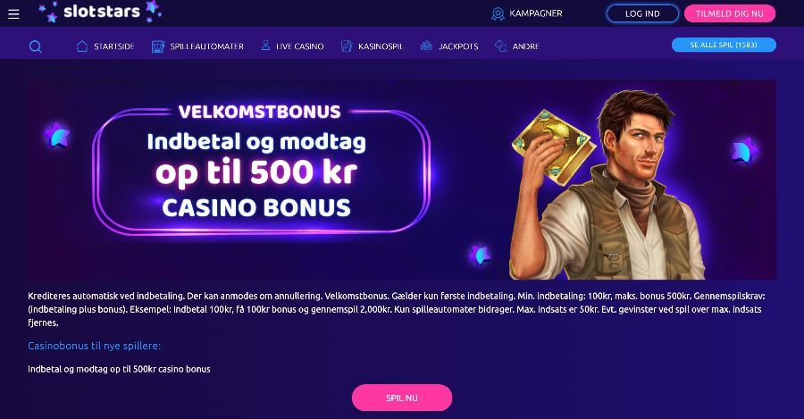 SlotStars velkomstbonus