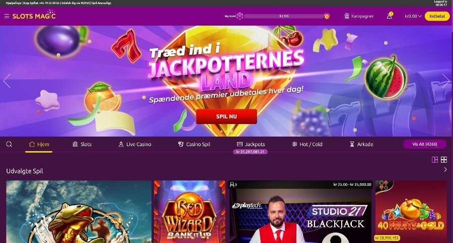 SlotsMagic forside