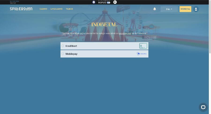 Spilleboden betaling