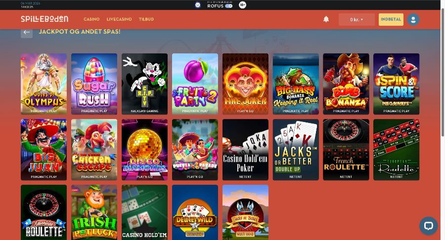 Spilleboden jackpotspil