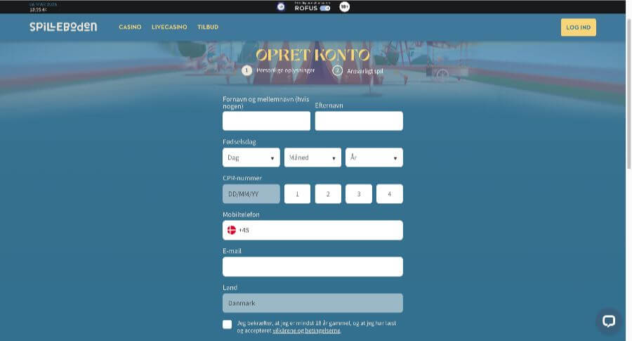 Spilleboden oprettelse