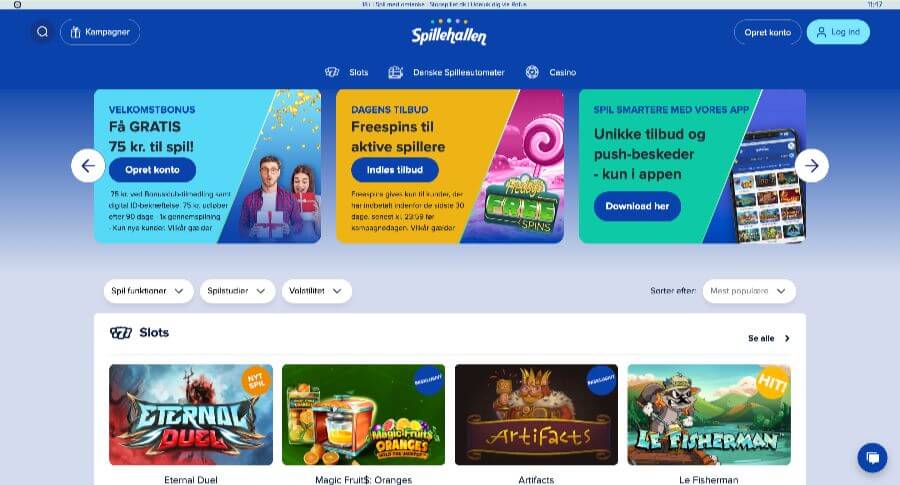 Spillehallen forside