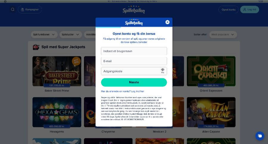 Spillehallen oprettelse