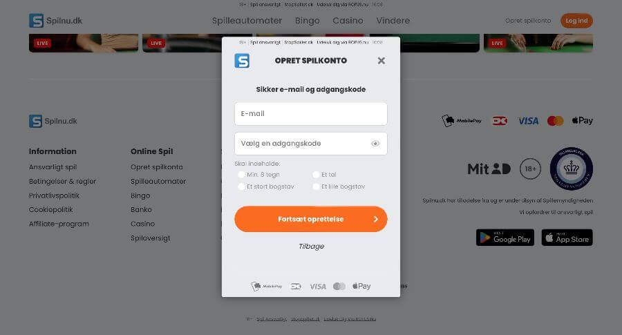 Spilnu.dk oprettelse