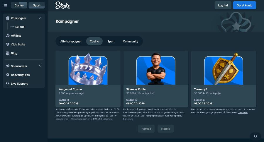 Stake.dk kampagner