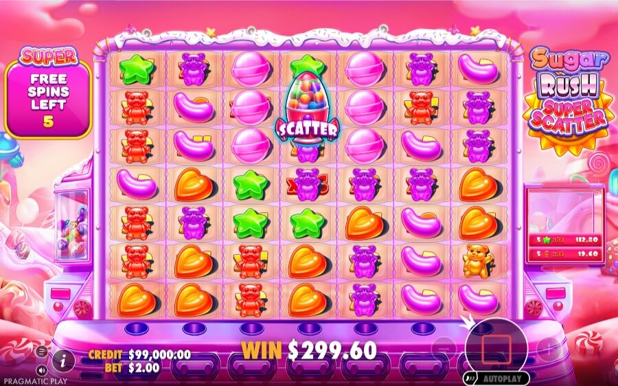 Sugar Rush Super Scatter bonusrunde
