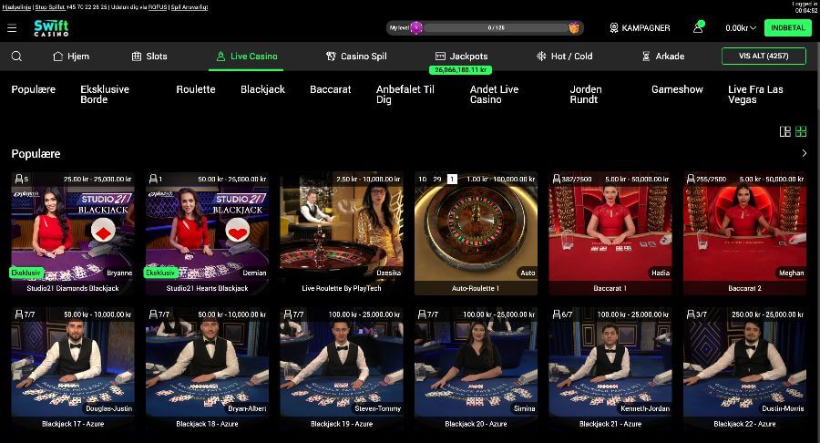 Swift Casino live casino