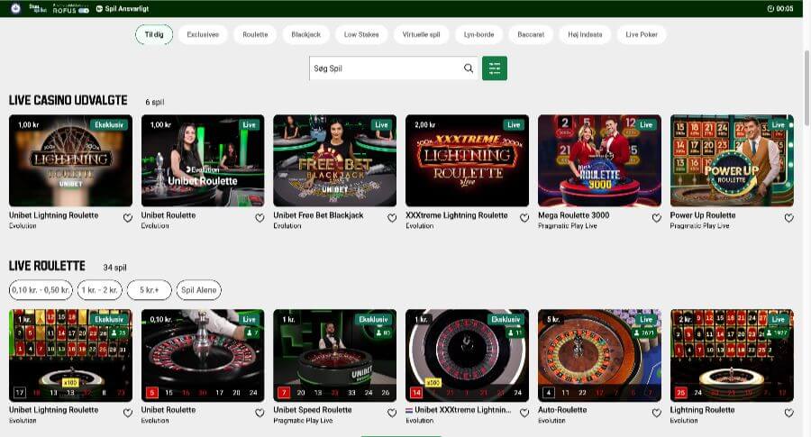 Unibet live casino