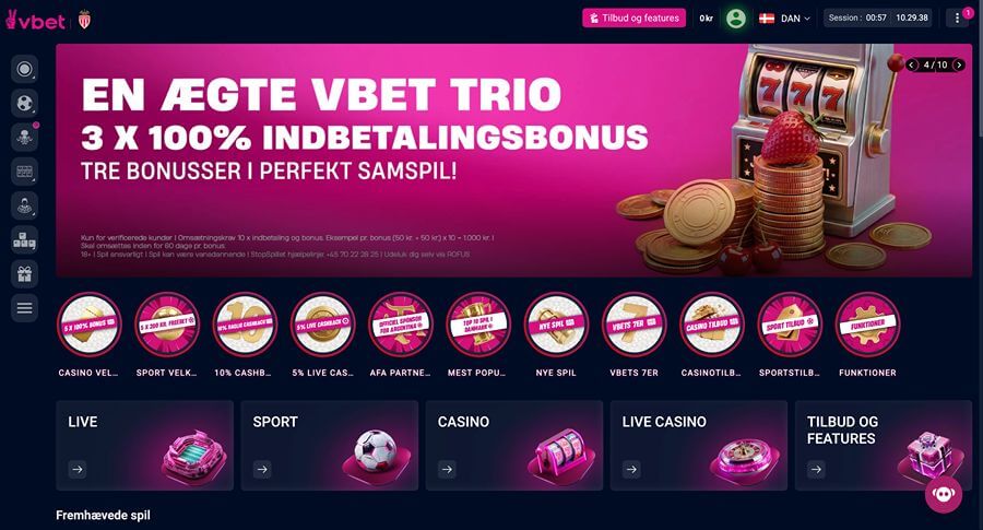 Vbet forside