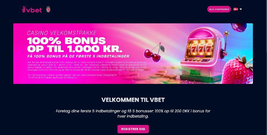 Vbet velkomstbonus