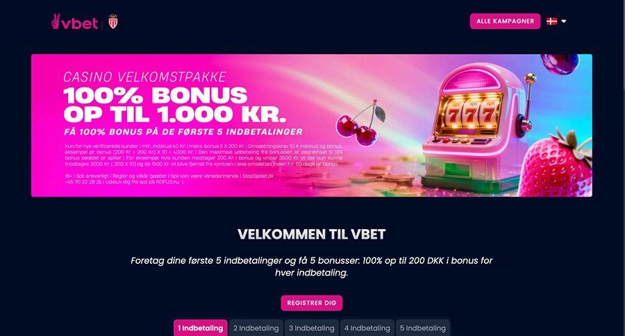 Vbet velkomstbonus