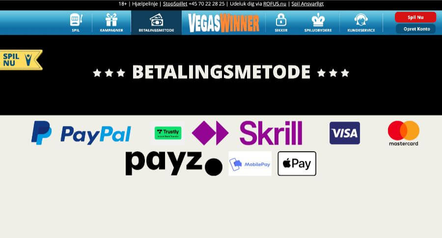 VegasWinner betalingsmetode