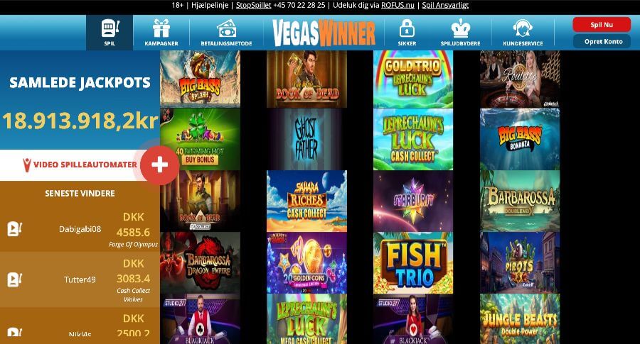 VegasWinner spiludvalg