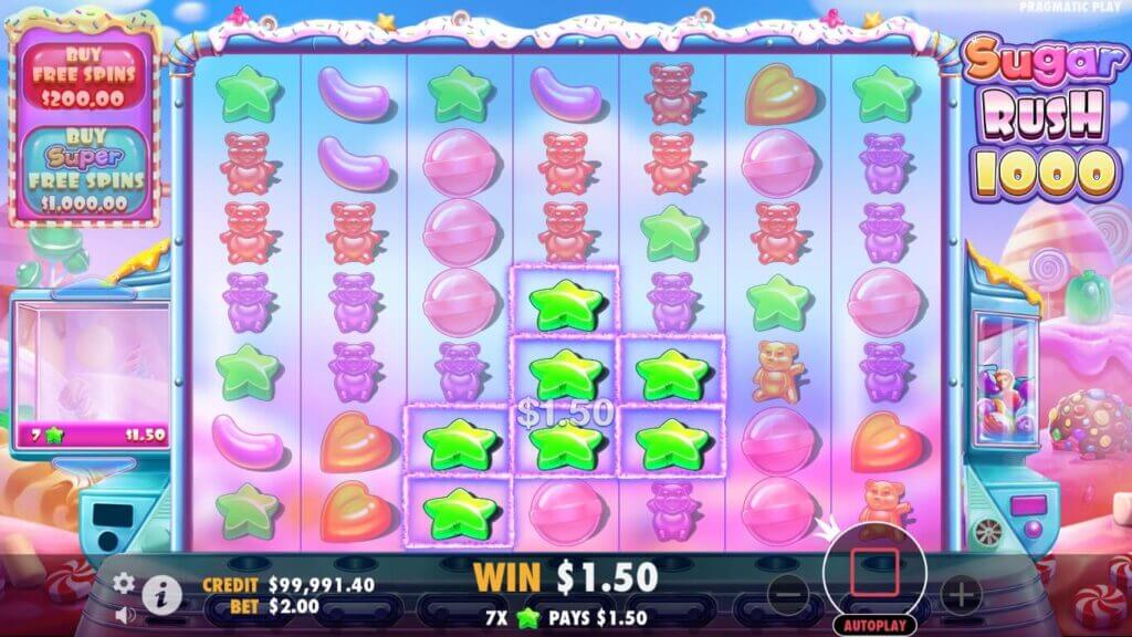 Screenshot Sugar Rush gevinst