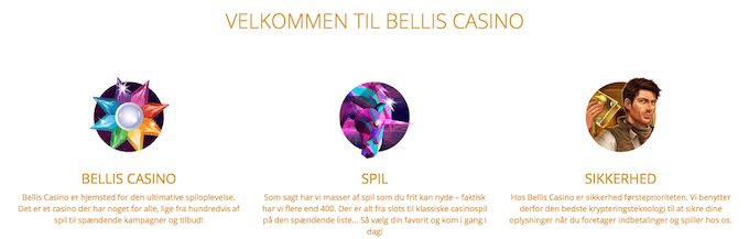Bellis Casino - Start med 100 kr. og 10 spins i casino bonus Bellis Casino - Start med 100 kr. og 10 spins i casino bonus
