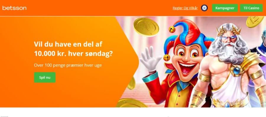 Søndags-prize Drop hos Betsson.dk