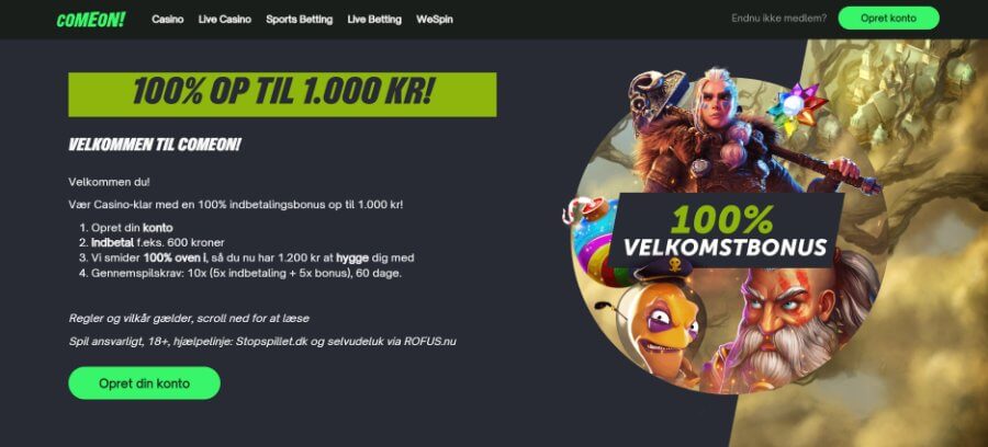 ComeOns velkomstbonus