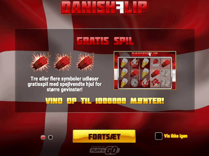 Man kan modtage op til 90 gratis spil på Danish Flip