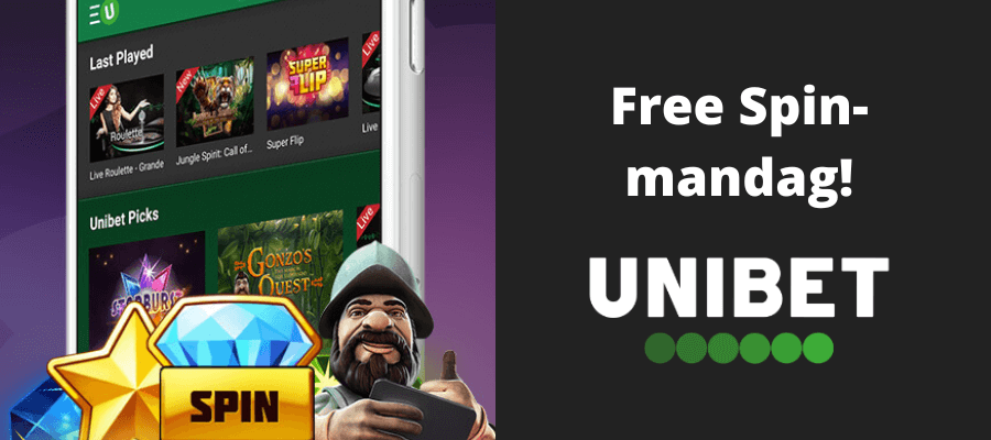 Free spin-mandag hos Unibet