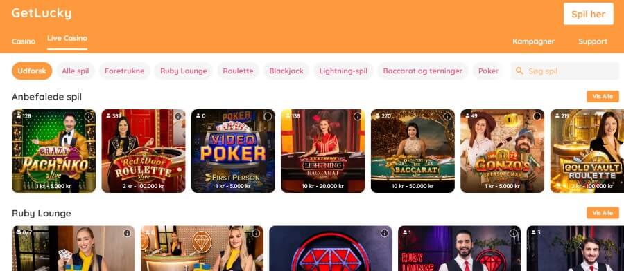 GetLucky live casino