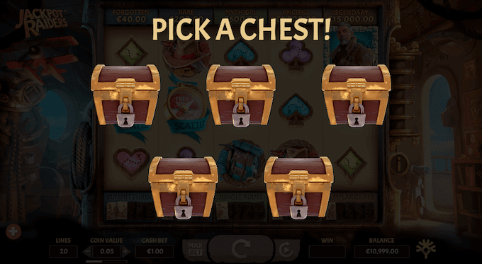 Jackpot Raiders Pick n' Click bonus