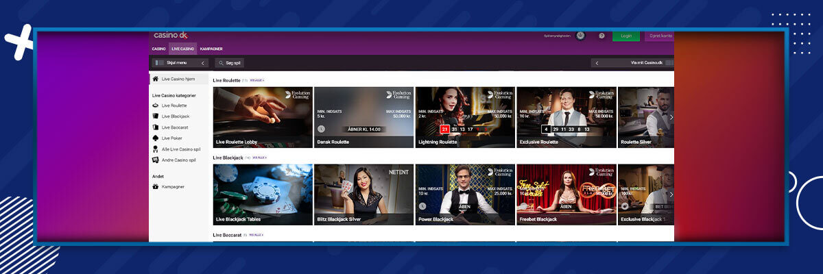 Casino.dk har et live casino Casino.dk har et live casino