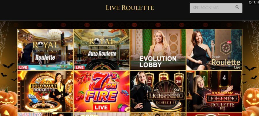 Live roulette hos RoyalCasino