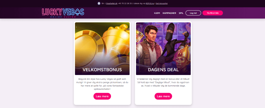 LuckyVegas velkomstbonus og Dagens Deal