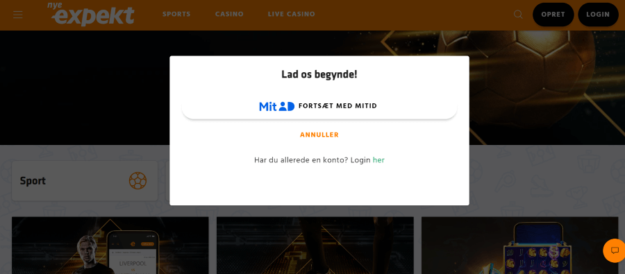 Mit-ID login Expekt
