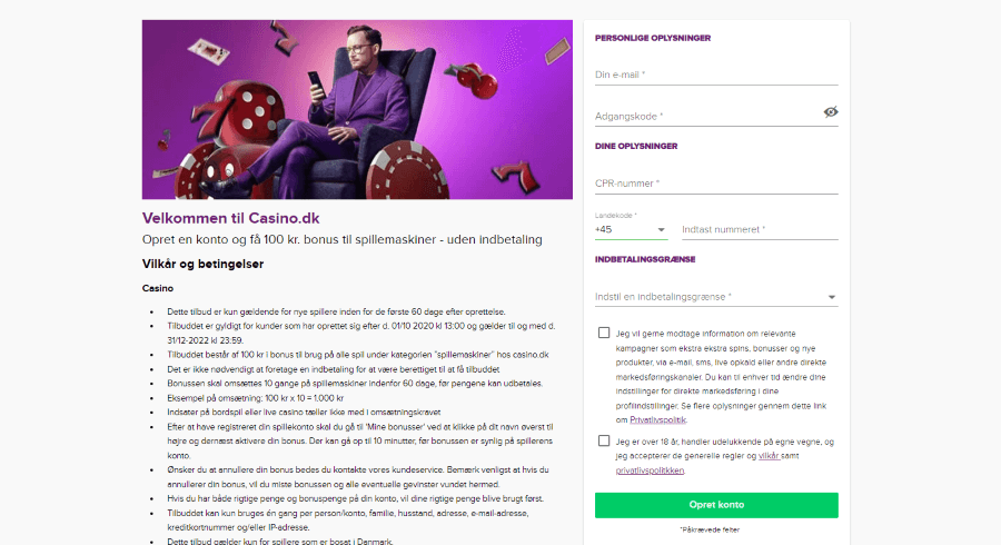 Indtast nødvendige oplysninger