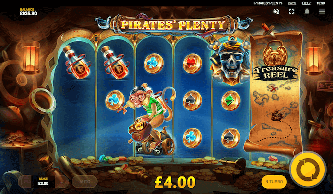 Pirates' Plenty kan spilles hos Mr Green Casino