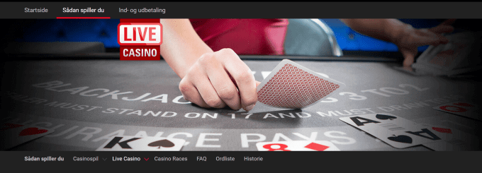 Spil live casino hos Pokerstars