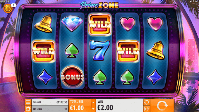 Prime Zone spillemaskinen kan spilles med free spins