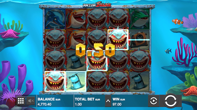 Vind op til 50.000 gange din indsats i Razor Shark