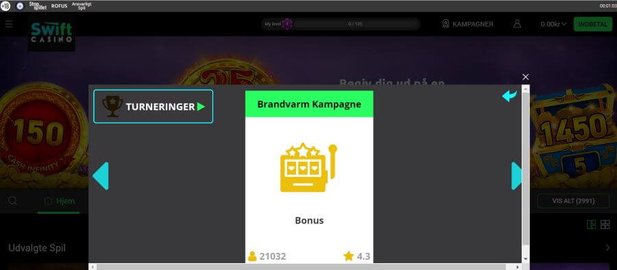 Kampagner hos Swift Casino