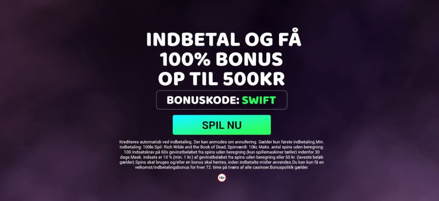 Swift Casinos velkomstbonus