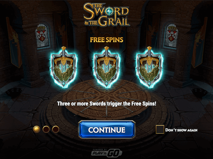 The Sword and the Grail har en free spins runde