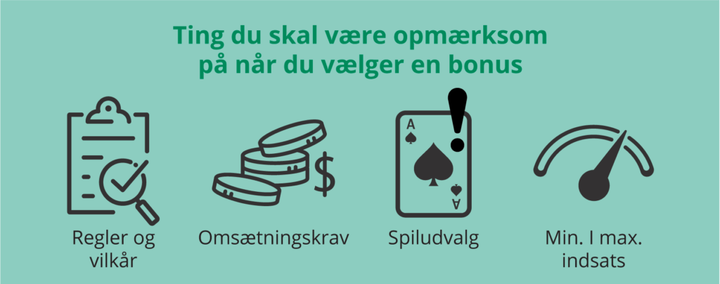 Når du vælger en casino bonus