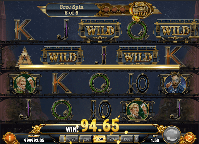 Det er muligt at spille med free spins i Wild Rails