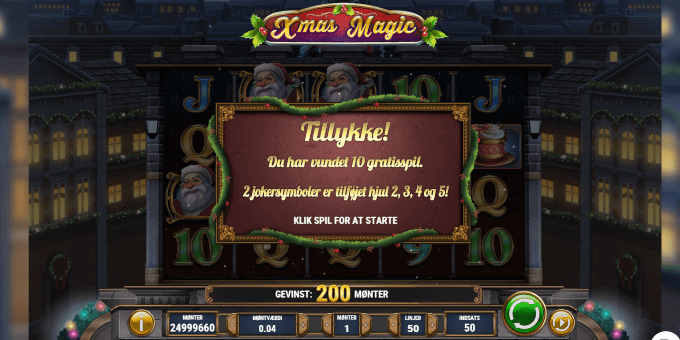 Vind op til 20 gratis spil i Xmas Magic